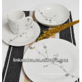 KC-00143/dinner set ceramic/white flat plate and mug